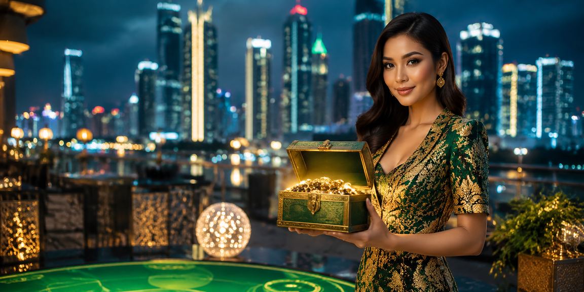 Model Vietnam berpose percaya diri dengan ponsel di tangan di lingkungan taruhan modern