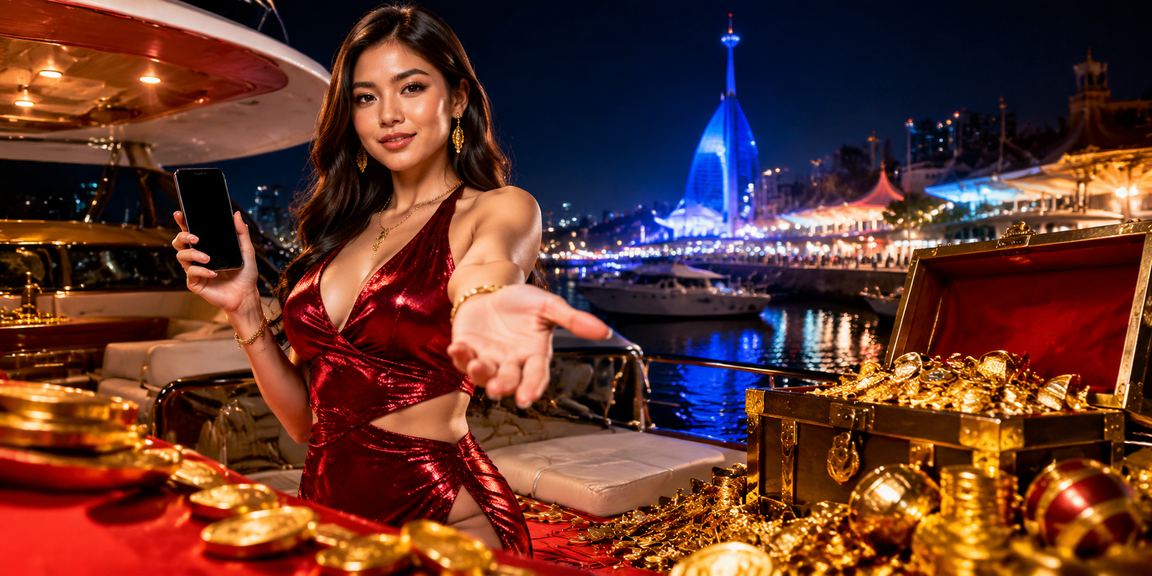 Model Vietnam memegang ponsel sambil menonton taruhan olahraga dengan antusias