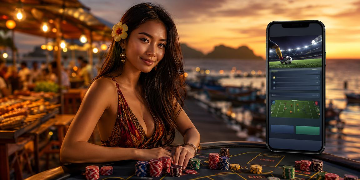 Model Vietnam menikmati taruhan olahraga sambil menggunakan ponsel di kafe